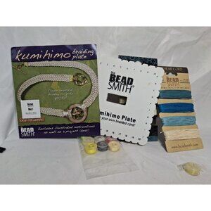 Kumihimo Plate 6 inch Diameter Beadsmith Bonus Lot With Cord And Leaflet